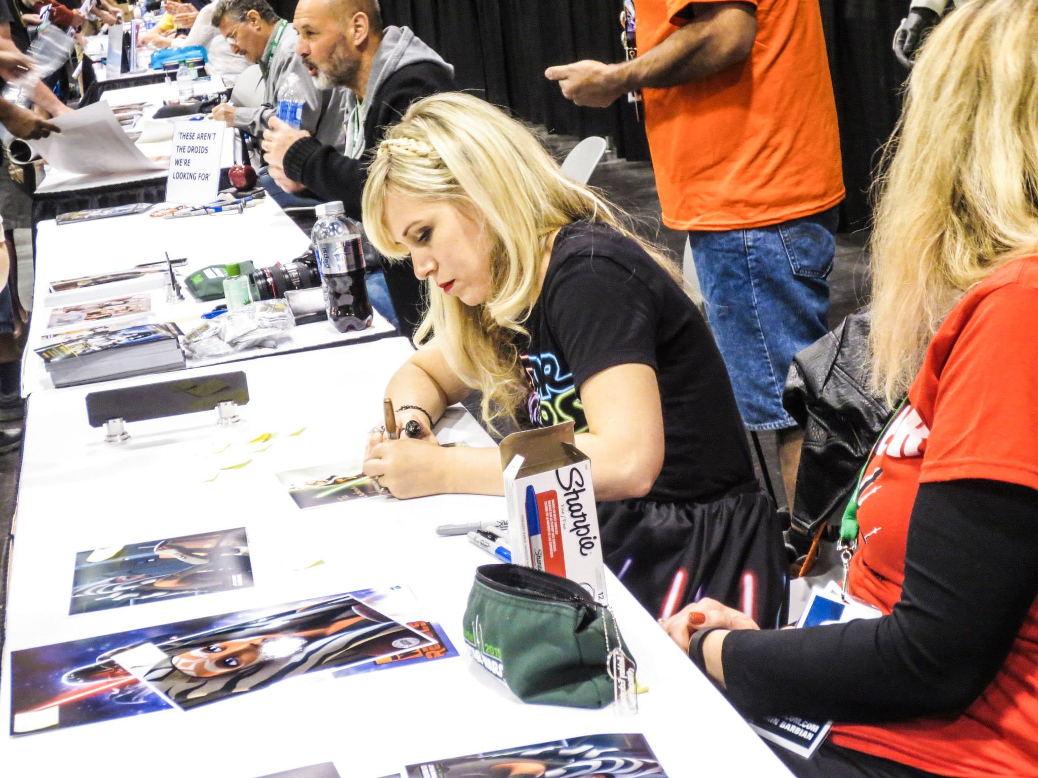 Clone Wars Star and Her Universe Founder, Ashley Eckstein, signing and greeting fans. 