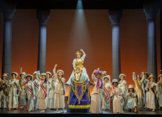 Theatre Review: Suffs – The Musical SUFFS Tour Monica Tulia Ramirez as Inez Milholland and SUFFS Company dfbb