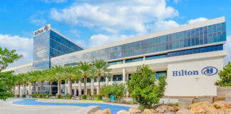 SNAAH Hilton Anaheim Facade and Fountain