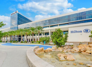 SNAAH Hilton Anaheim Facade and Fountain