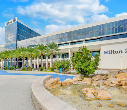 SNAAH Hilton Anaheim Facade and Fountain
